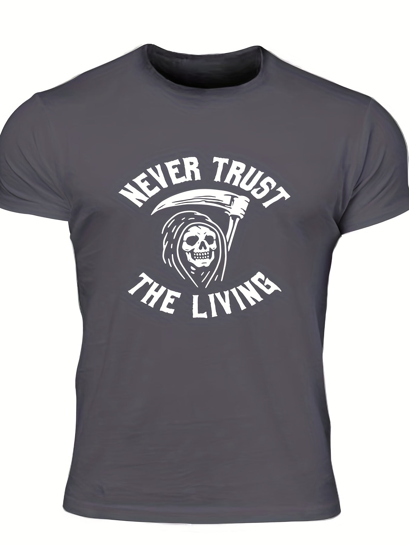 Never Trust The Living Men's Letter Print T shirt