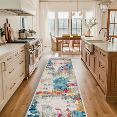 Modern Abstract Runner Rug Soft Non Slip Machine Washable Stair Carpet