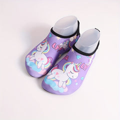 Girl's Cartoon Pony Water Shoes Quick Dry Non Slip Soft Beach Aqua Socks