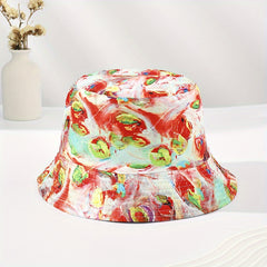 Orange Tie Dye Bucket Hat Lightweight Fisherman Cap Women Summer Travel