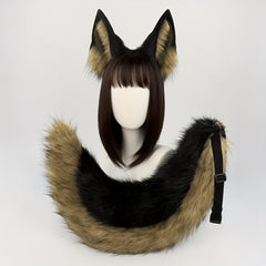 Wolf Dog Cosplay Set Ears Headband & Tail Halloween Masquerade Parties