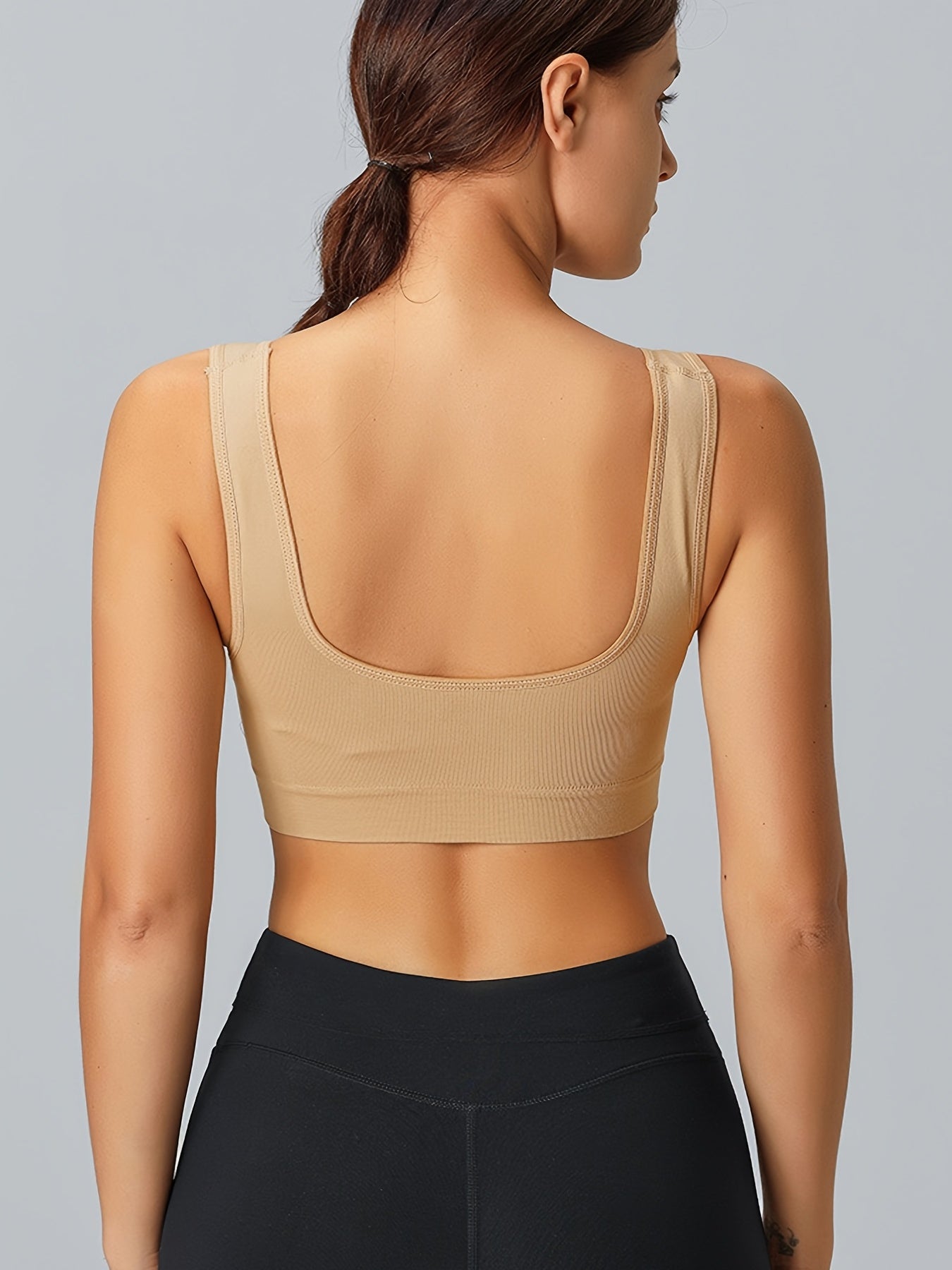 Seamless Racerback Sports Bra Wirefree Padded Yoga Gym Tank Top
