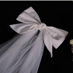 Bachelorette Party Hair Bow Wedding Hair Accessories Women Bow Veil Bride
