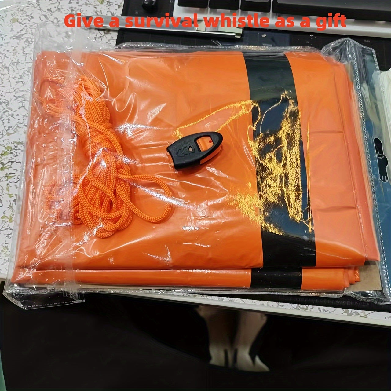 2 Person Emergency Tent Kit w/ Survival Whistle & Blanket