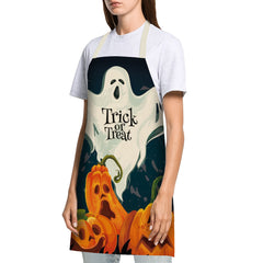 Halloween Party Aprons with Cartoon Prints for Work Uniforms