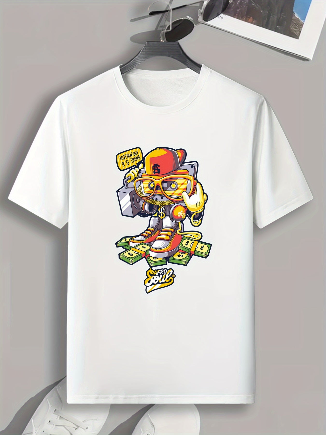 Cartoon Print Men's Graphic T Shirt for Summer