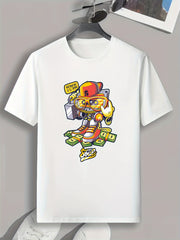 Cartoon Print Men's Graphic T Shirt for Summer