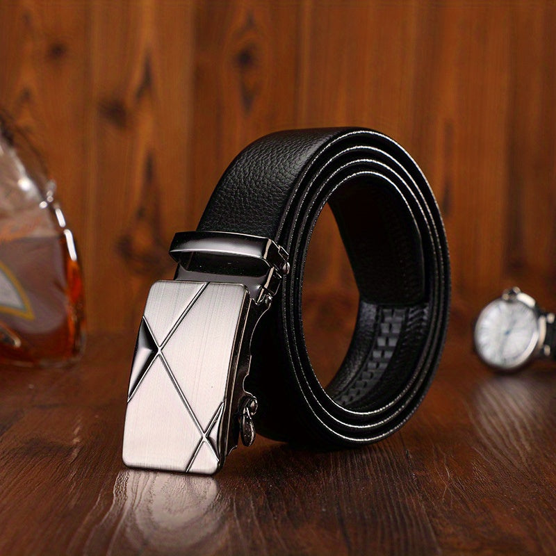 Men's Business Automatic Buckle PU Leather Belt Wear resistant