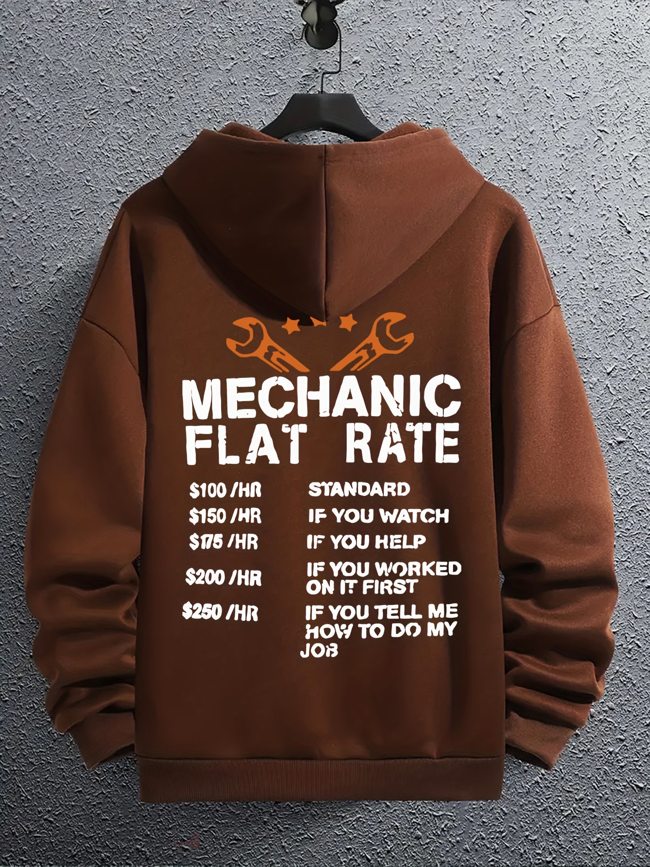 Mechanic Flat Rate Men's Graphic Hoodie Autumn Winter