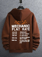 Mechanic Flat Rate Men's Graphic Hoodie Autumn Winter