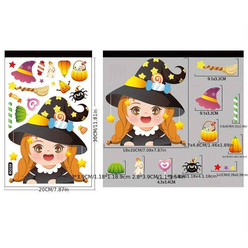 Halloween Cartoon Window Stickers Set