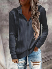 Drawstring Zip Up Hoodie Casual Long Sleeve Hoodie