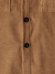 Boy's Corduroy 2pcs Shirt & Cargo Pants Set Solid Long Sleeve Top