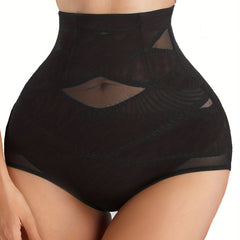 Mesh Contrast Shaping Panties High Waist Tummy Control Slimming Panties