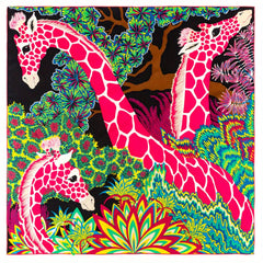 Boho Deer Print Shawl Classic Graffiti Square Scarf Head Wrap
