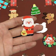 8pcs Cartoon Christmas Brooch Pin For Boys