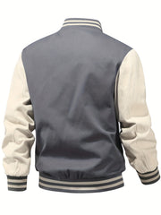 Letter Embroidered Men's Baseball Jacket