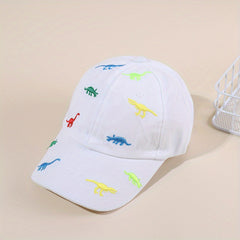 Casual Dinosaur Embroidery Cap Sun Protection for Kids