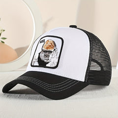 Orangutan Embroidered Baseball Cap Men's Mesh Peaked Cap