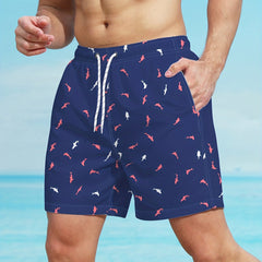 Cartoon Fish Pattern Swim Trunks Quick Dry Beach Shorts Men s Swimwear