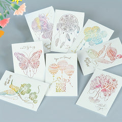 Romantic Hollow Out Greeting Card - Modern Paper Carve Blessing Message Card