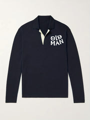 OLD MAN Knit Polo Shirt Men's Casual Stretch V Neck Sweater