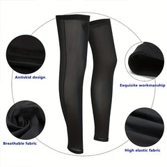Ice Silk Sunscreen Leg Sleeves with Knee Pads UV Protection