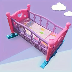 Charming Pink Doll Bed - Ideal for Dollhouses