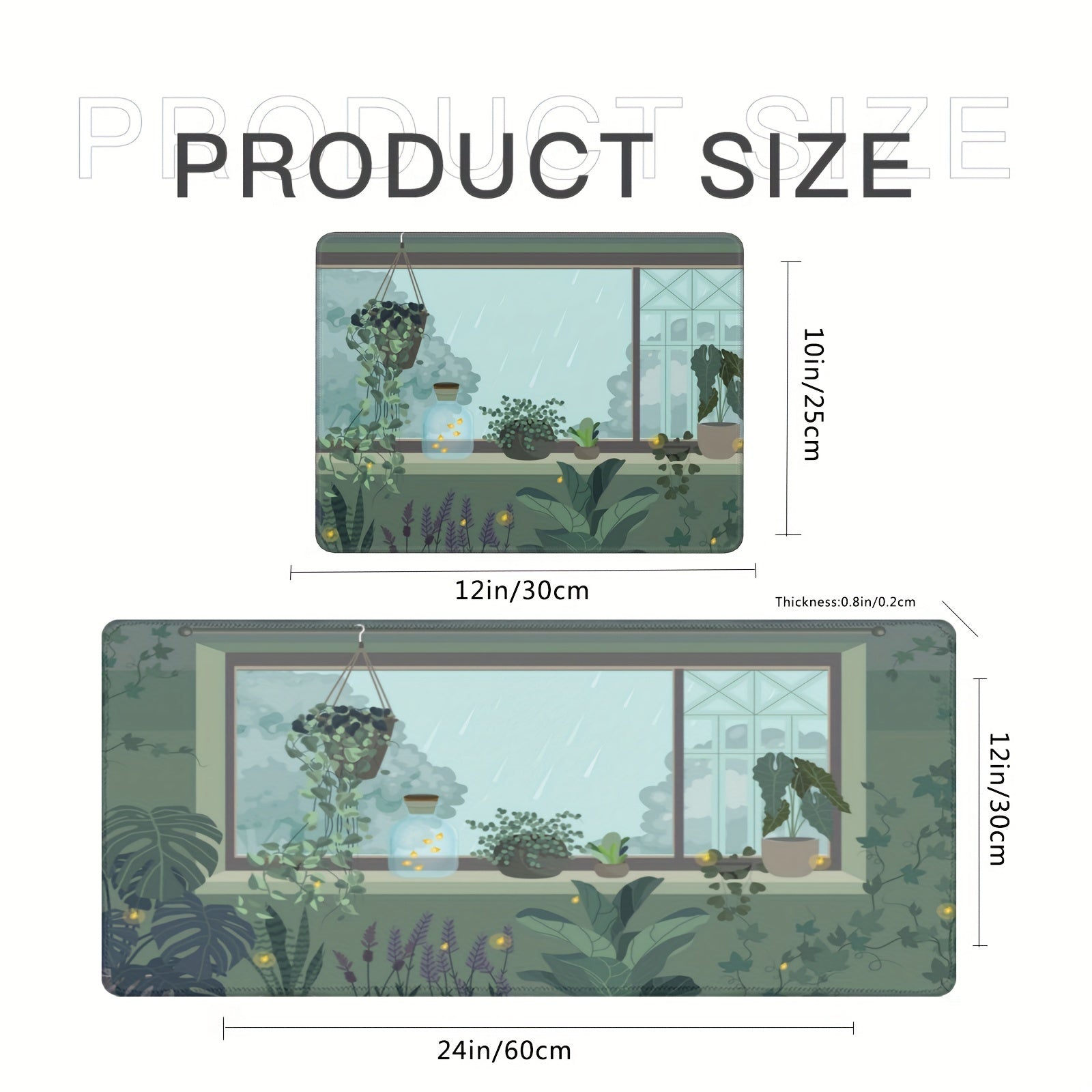 Green Plant Mouse Pad Laptop Keyboard Gaming Mouse Pad Office Home Desk Pad