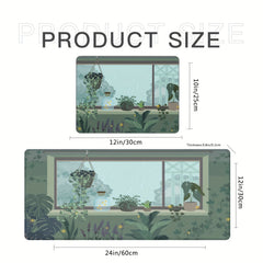 Green Plant Mouse Pad Laptop Keyboard Gaming Mouse Pad Office Home Desk Pad