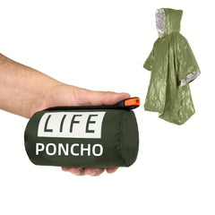 Emergency Raincoat Reusable Windproof Survival Blanket Poncho