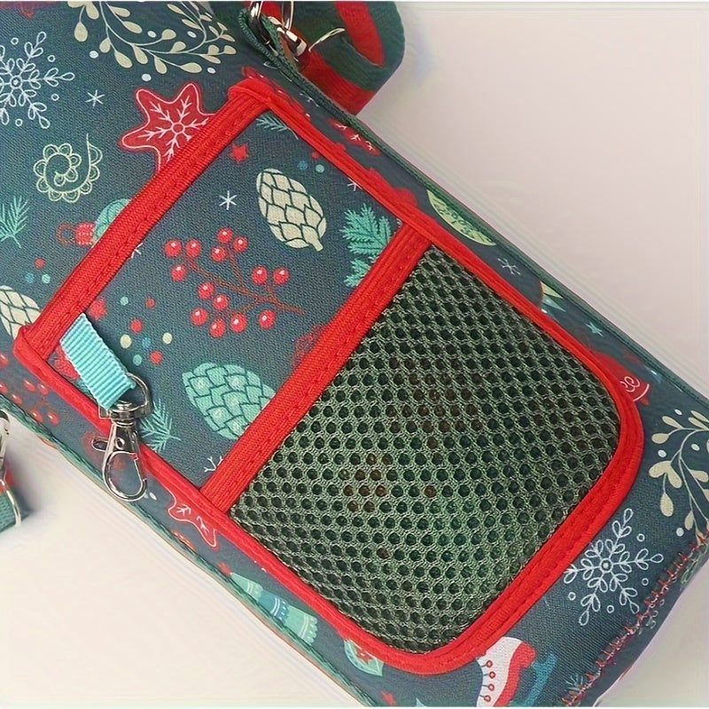 Christmas Cup Holder with Wallet Pocket - Waterproof & Insulated