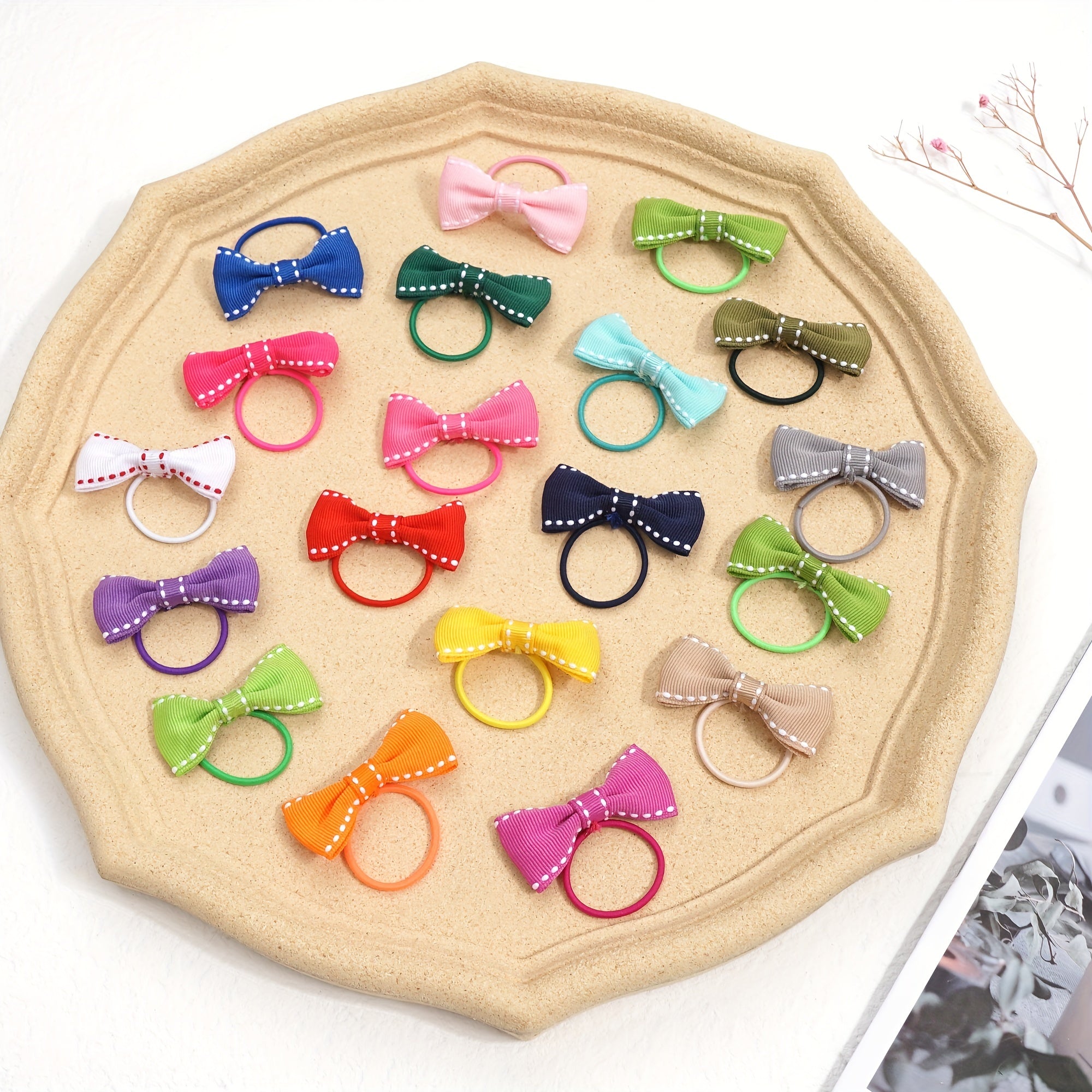 50pcs Bowknot Hair Rope Vintage Hair Accessories