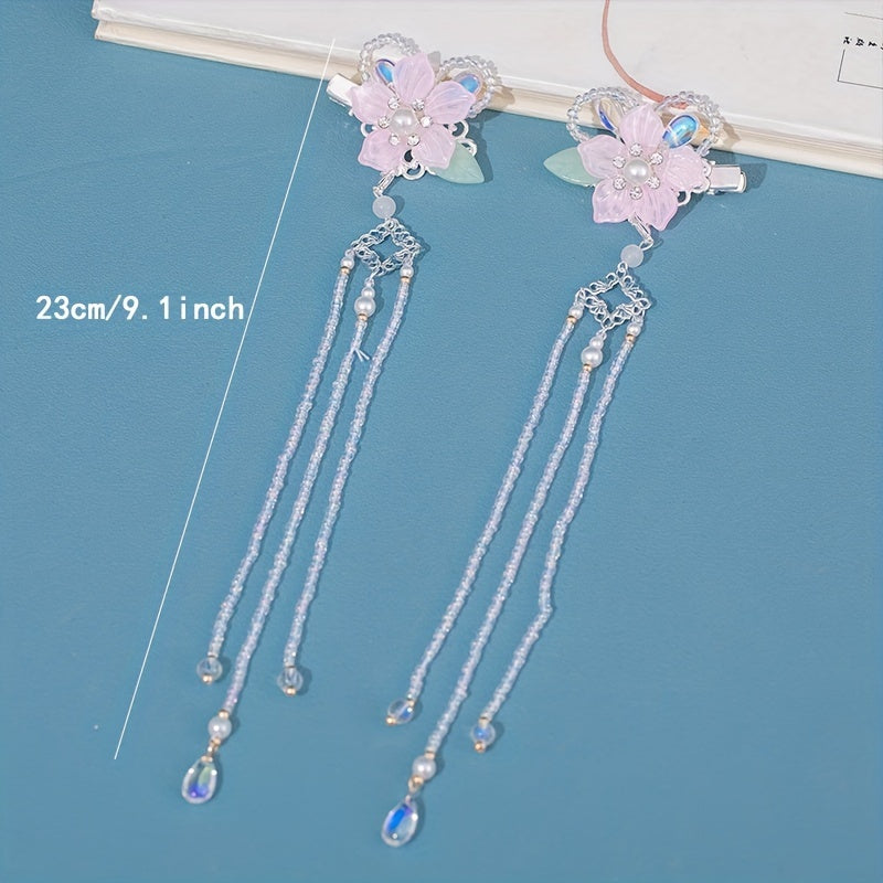 Children's Pink Fairy Hair Clip Tassel Hair Accessories