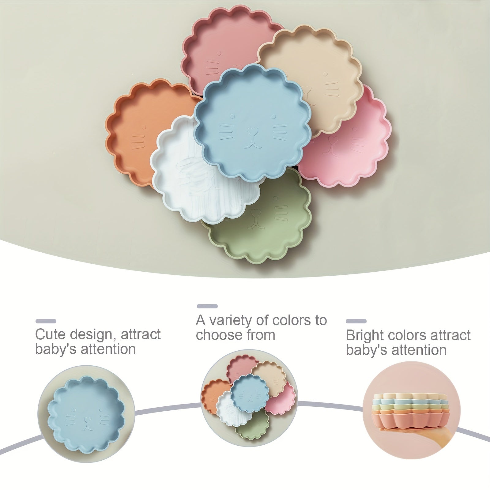 Lion Silicone Baby Plate for 0-24 Months