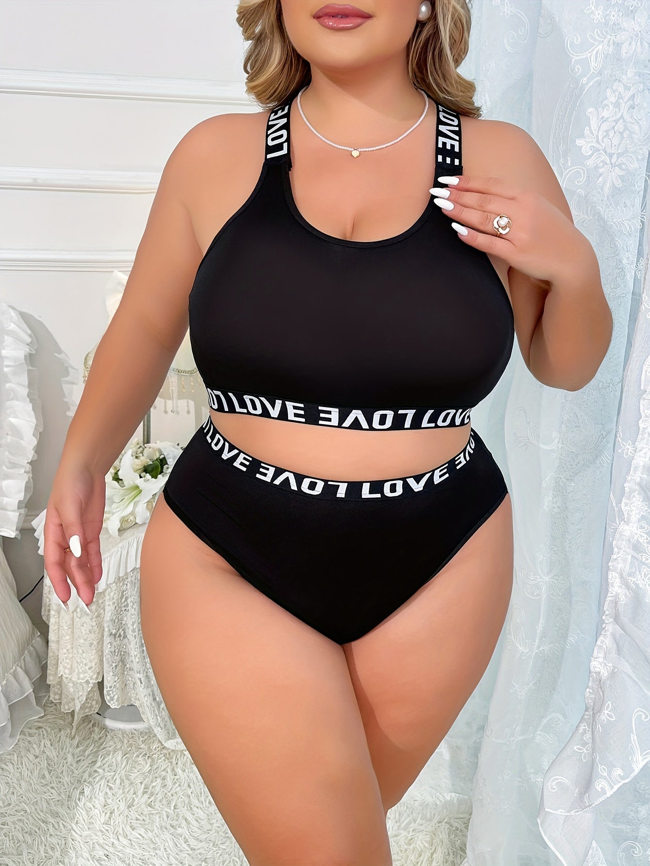 Sports Lingerie Set Racer Back Bra & Panty Two Piece Set