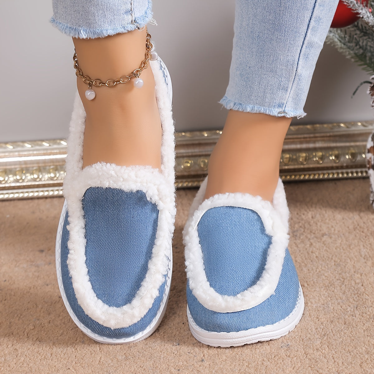 Women's Non Slip Thickened Sneakers Soft Comfortable Warm Sport Shoes