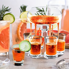 Adjustable Shot Glass Dispenser with 6 Glasses for Fun Drinking Games