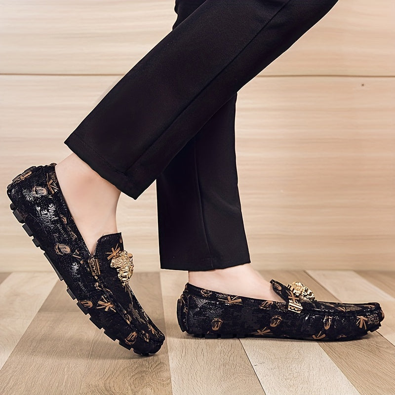 Men's Graphic Print Comfy Loafers Wear resistant Non Slip Smart Casual Shoes