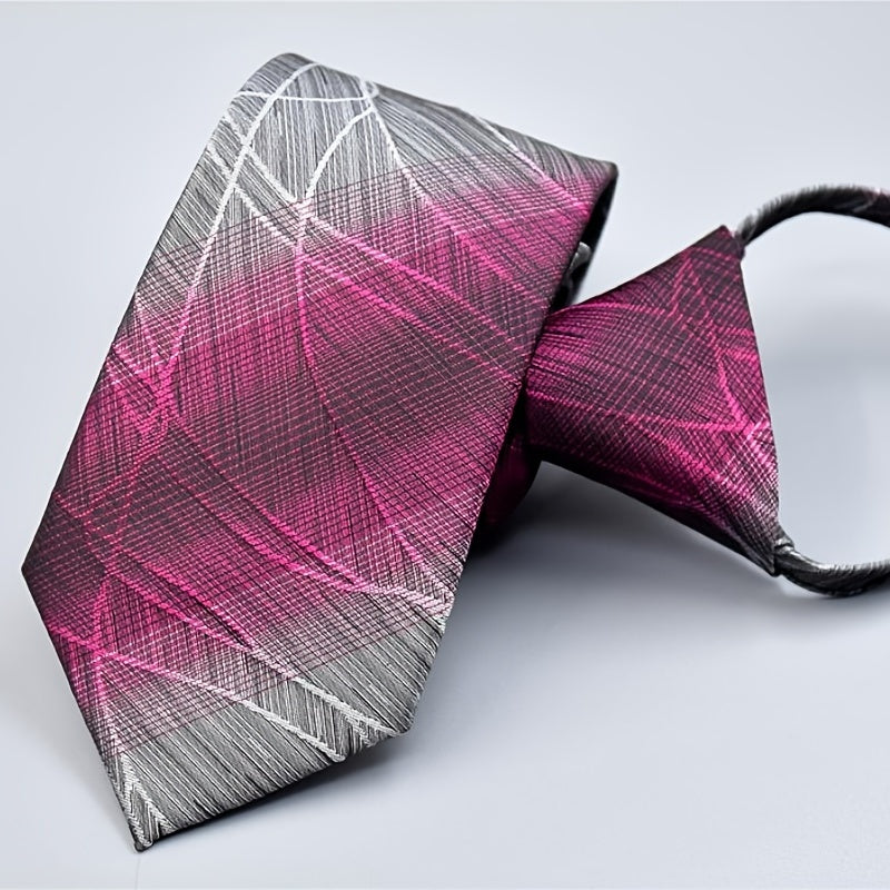 Men's Striped Zipper Tie for Formal Business Work