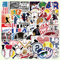 52pcs Baseball Stickers Mobile Phone Case Notebook Water Cup Decoration