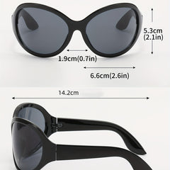 Y2K Alien Sunglasses Futuristic Wrap Around UV400