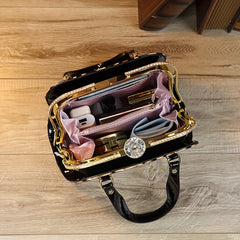 Vintage Rhinestone Satchel Bag Classic Retro Handbag For Party
