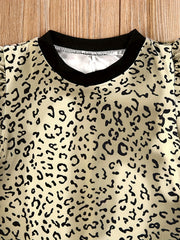 Baby Girls Leopard Print Dress Short Sleeve Summer Dresses