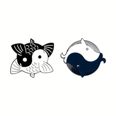 Cartoon Whale Alloy Brooch for Collar Clothes Decoration