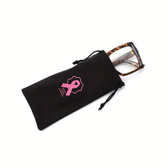 Pink Ribbon Cancer Warrior Glasses Bag