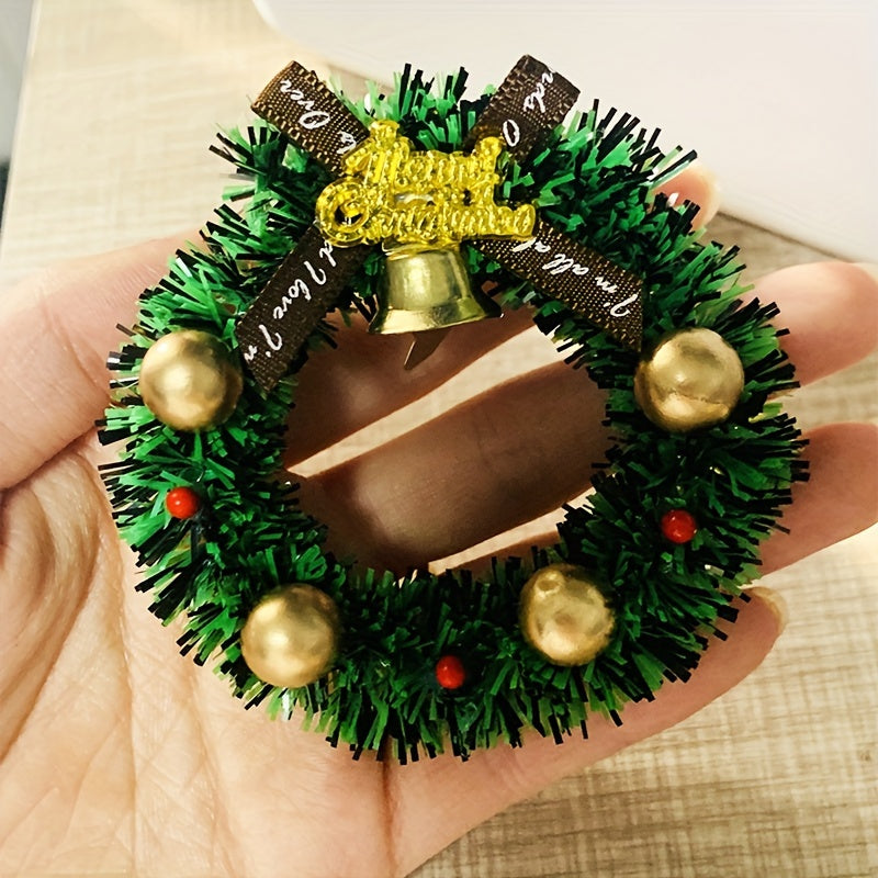 Mini Christmas Wreath Ornament Tree Pendant Decoration