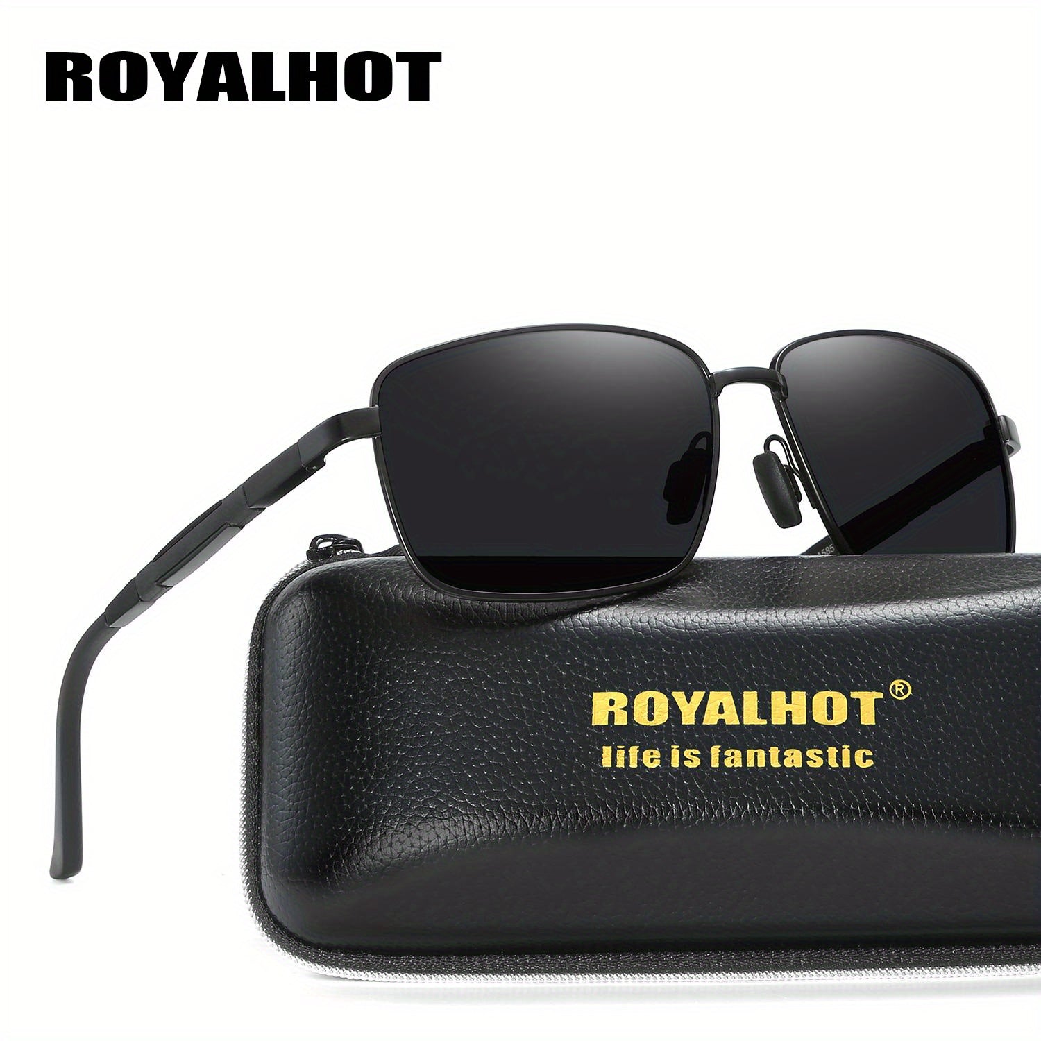 RoyalHot Square Metal Alloy Polarized Sunglasses