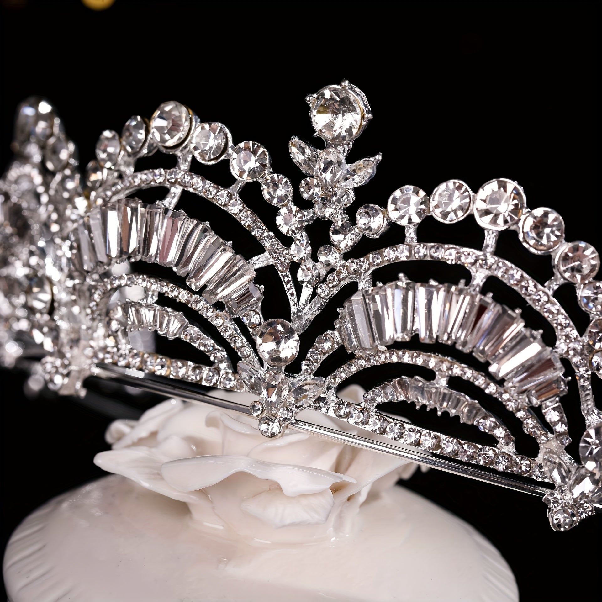 Bridal Rhinestone Tiara Crown Crystal Hairpiece