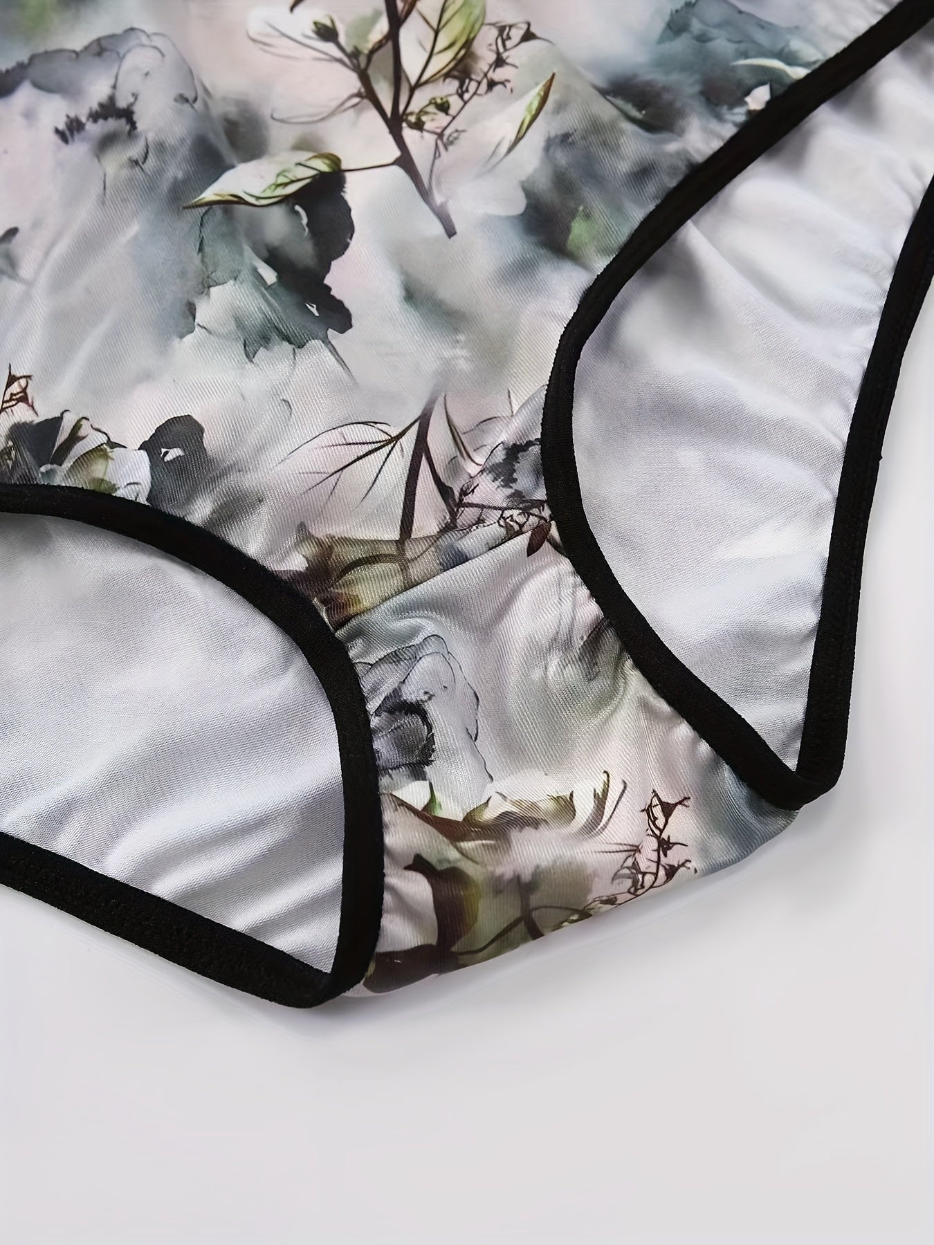 Ink Painting Print Bra & Panty Set